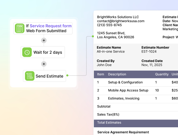 Automated Estimates and Jobs