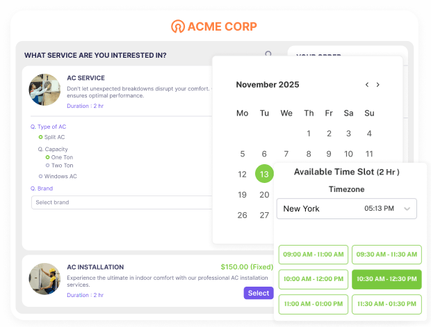 Booking Widget