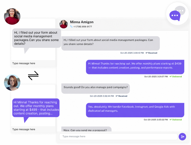 Two-Way Communication for Dynamic Conversations